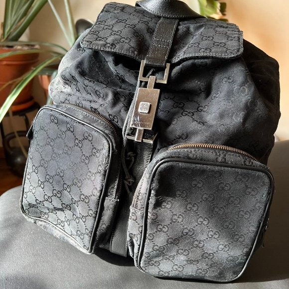 Vintage Gucci GG Monogram Canvas Bookbag Large - Picture 1 of 12
